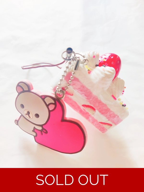 (HOLD) San-x Rilakkuma Korilakkuma Squishy Cake Strap